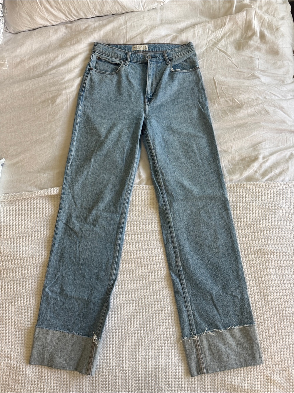 Abercrombie Light Blue Women's Straight Leg Jeans